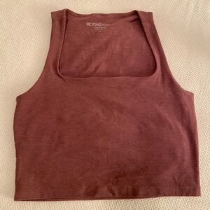 Beyond Yoga Spacedye Rose Brush Heather Square Neck Cropped Tank